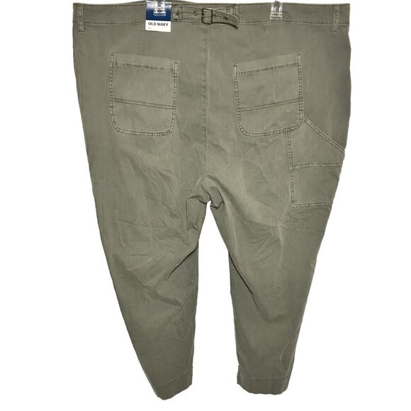 Old Navy Women’s Plus Size 26 High-Waisted Straight Canvas Workwear Pants Green - Picture 2 of 10
